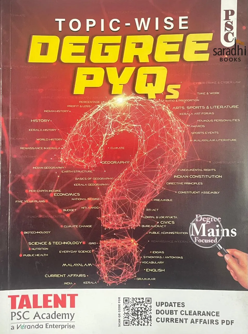 Degree PYQ Topic Wise Book New SCERT & NCERT Syllabus 2026 | Kerala PSC | Talent PSC Academy